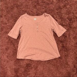 Chico's Pink V-Neck Tee
